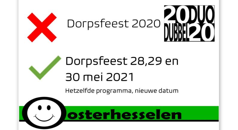 Dorpsfeest Oosterhesselen gaat naar 2021