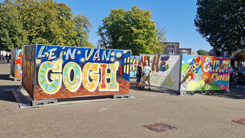 Fraaie graffitikunst in teken van Van Gogh en EK Wielrennen