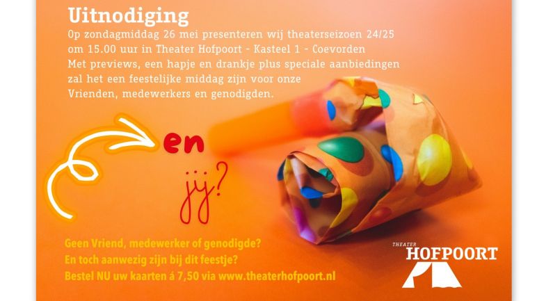 Theater Hofpoort presenteert programma komend seizoen